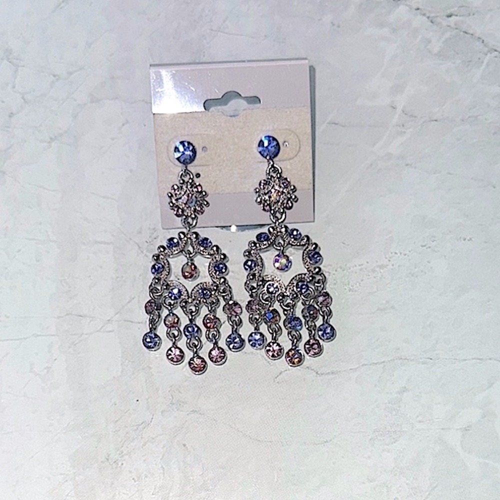 Dainty Silver Chandelier Earrings